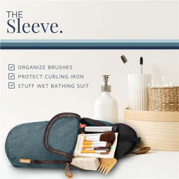 Travel Toiletry Bag Set TSA Approved Hanging Makeup Organizer Pouch Kit - Picture 6 of 7